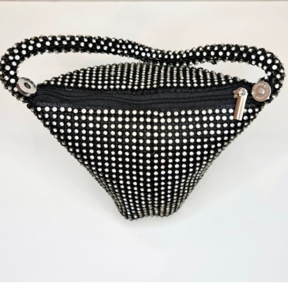 Ella & Elly Crystal Diamond Embellished Japanese Knot Evening Clutch Bag - Picture 5 of 8